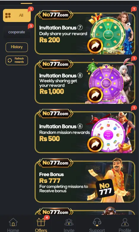 No777 game is casino style game with slot, and other games